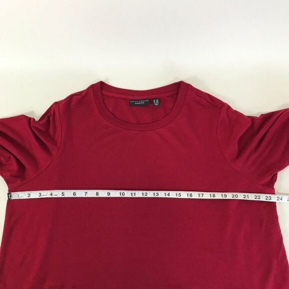 Susan Graver Weekend Cozy Jersey Knit Tunic Women's Plus 1X Petite Red Pockets - Picture 7 of 12